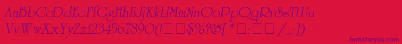 UniversityItalicMedium Font – Purple Fonts on Red Background