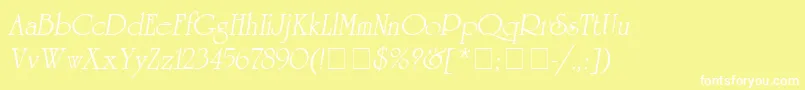 UniversityItalicMedium Font – White Fonts on Yellow Background