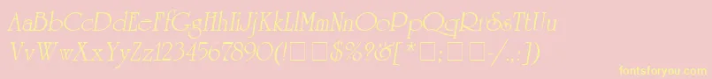 UniversityItalicMedium Font – Yellow Fonts on Pink Background