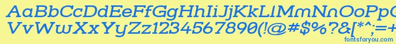 Strslwi Font – Blue Fonts on Yellow Background