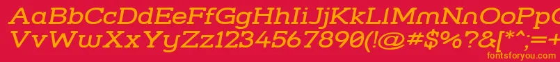 フォントStrslwi – 赤い背景にオレンジの文字