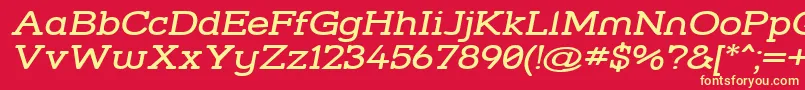 Strslwi-Schriftart – Gelbe Schriften auf rotem Hintergrund