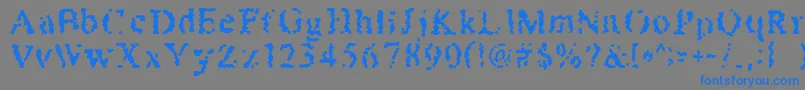 フォントHoneybomb – 灰色の背景に青い文字