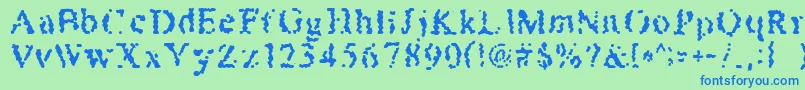 Honeybomb Font – Blue Fonts on Green Background