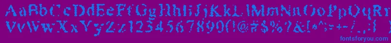 Honeybomb-Schriftart – Blaue Schriften auf violettem Hintergrund