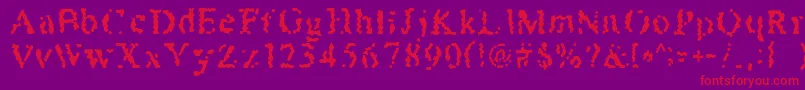 フォントHoneybomb – 紫の背景に赤い文字