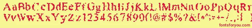 Honeybomb Font – Red Fonts on Yellow Background