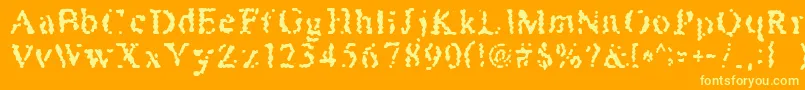 フォントHoneybomb – オレンジの背景に黄色の文字