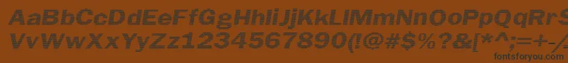 LinearBeam0.5-Schriftart – Schwarze Schriften auf braunem Hintergrund