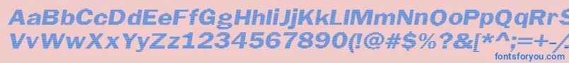 Шрифт LinearBeam0.5 – синие шрифты на розовом фоне