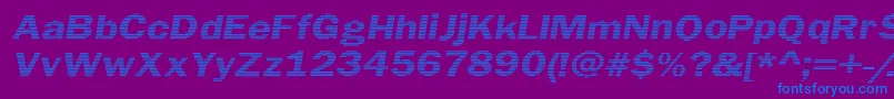 LinearBeam0.5-Schriftart – Blaue Schriften auf violettem Hintergrund