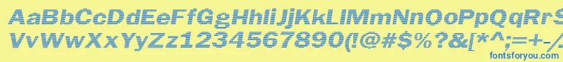 LinearBeam0.5 Font – Blue Fonts on Yellow Background