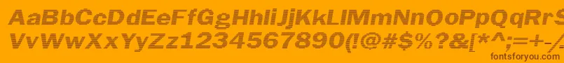 LinearBeam0.5-Schriftart – Braune Schriften auf orangefarbenem Hintergrund
