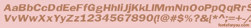 LinearBeam0.5-Schriftart – Braune Schriften auf rosa Hintergrund