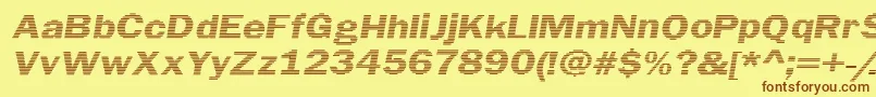 Шрифт LinearBeam0.5 – коричневые шрифты на жёлтом фоне