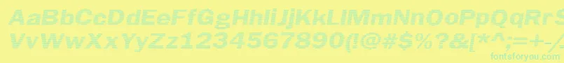 LinearBeam0.5 Font – Green Fonts on Yellow Background
