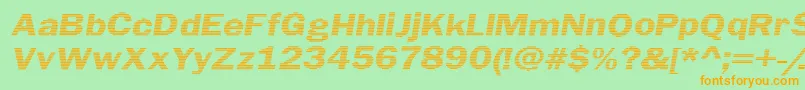 LinearBeam0.5 Font – Orange Fonts on Green Background