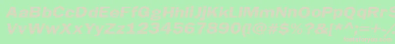 LinearBeam0.5-Schriftart – Rosa Schriften auf grünem Hintergrund