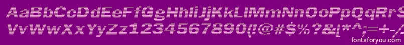 LinearBeam0.5-Schriftart – Rosa Schriften auf violettem Hintergrund