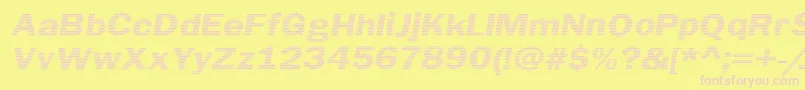 LinearBeam0.5 Font – Pink Fonts on Yellow Background