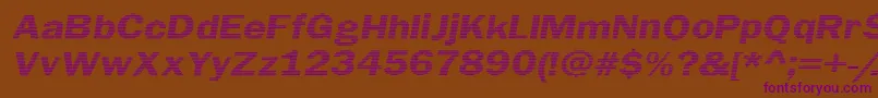 LinearBeam0.5-Schriftart – Violette Schriften auf braunem Hintergrund