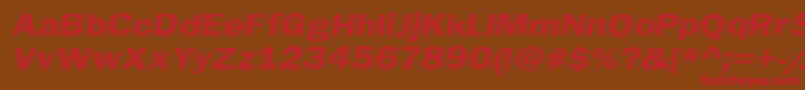LinearBeam0.5-Schriftart – Rote Schriften auf braunem Hintergrund