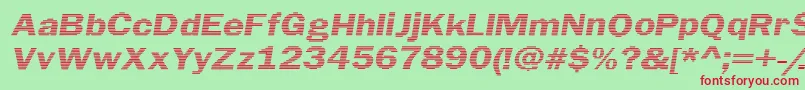 LinearBeam0.5 Font – Red Fonts on Green Background