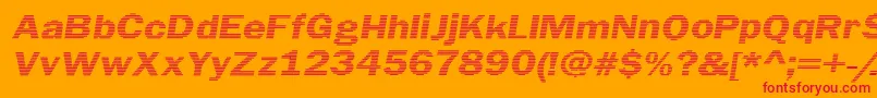 LinearBeam0.5 Font – Red Fonts on Orange Background