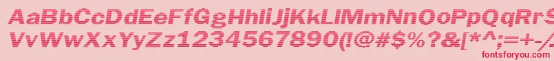 Шрифт LinearBeam0.5 – красные шрифты на розовом фоне