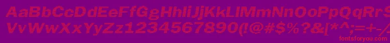 LinearBeam0.5 Font – Red Fonts on Purple Background