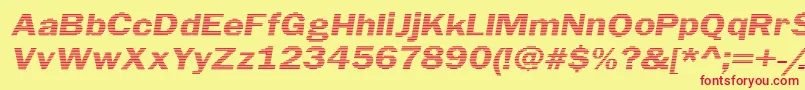 LinearBeam0.5-Schriftart – Rote Schriften auf gelbem Hintergrund