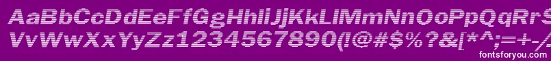 LinearBeam0.5-Schriftart – Weiße Schriften auf violettem Hintergrund