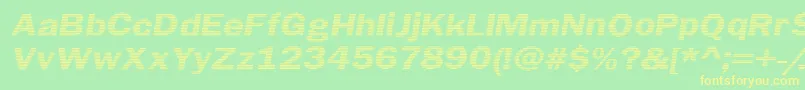 LinearBeam0.5 Font – Yellow Fonts on Green Background