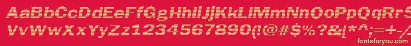 LinearBeam0.5 Font – Yellow Fonts on Red Background
