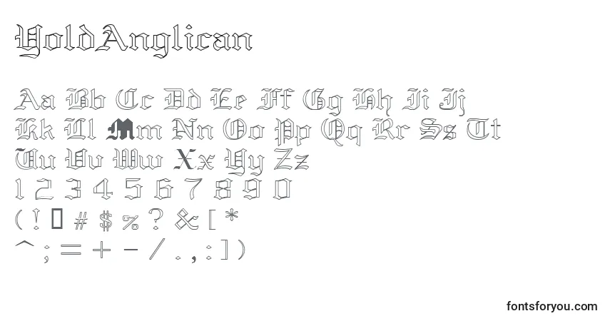 Шрифт YoldAnglican – алфавит, цифры, специальные символы