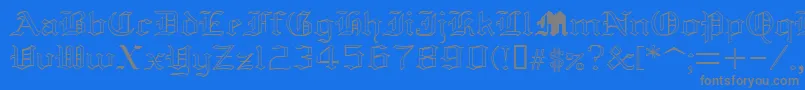 YoldAnglican Font – Gray Fonts on Blue Background