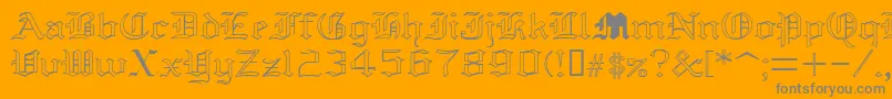 フォントYoldAnglican – オレンジの背景に灰色の文字