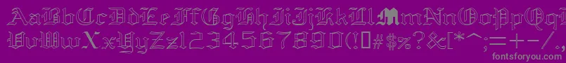 フォントYoldAnglican – 紫の背景に灰色の文字