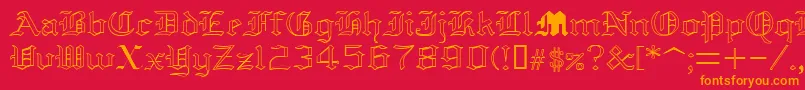 YoldAnglican Font – Orange Fonts on Red Background