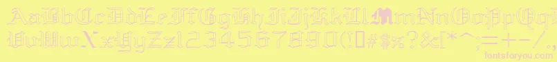 YoldAnglican Font – Pink Fonts on Yellow Background