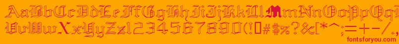 YoldAnglican Font – Red Fonts on Orange Background