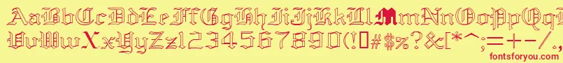 YoldAnglican Font – Red Fonts on Yellow Background