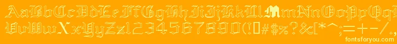 YoldAnglican Font – Yellow Fonts on Orange Background