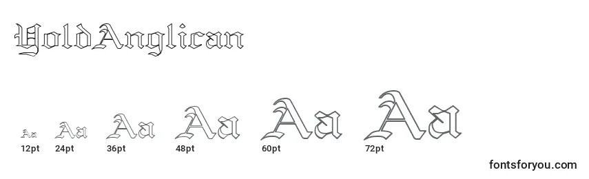 Размеры шрифта YoldAnglican