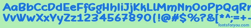 DefonartsBold Font – Blue Fonts on Green Background