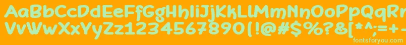 DefonartsBold-Schriftart – Grüne Schriften auf orangefarbenem Hintergrund