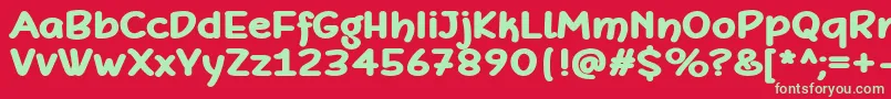 DefonartsBold-Schriftart – Grüne Schriften auf rotem Hintergrund