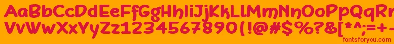 DefonartsBold-Schriftart – Rote Schriften auf orangefarbenem Hintergrund