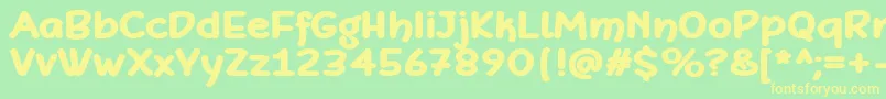 フォントDefonartsBold – 黄色の文字が緑の背景にあります