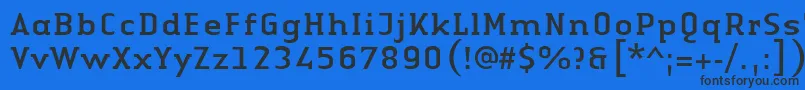 LinotypeAuthenticSerifRegular-Schriftart – Schwarze Schriften auf blauem Hintergrund